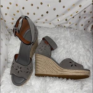 Womens Coach Kelsi Wedge Sandle Size 7.5 Heathergrey Original Price $250.00